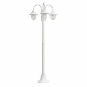 Lampione classico Bianco da giardino a 3 luci E27 in alluminio lanterna da esterno IP54 per vialetti parchi e ingressi eleganti