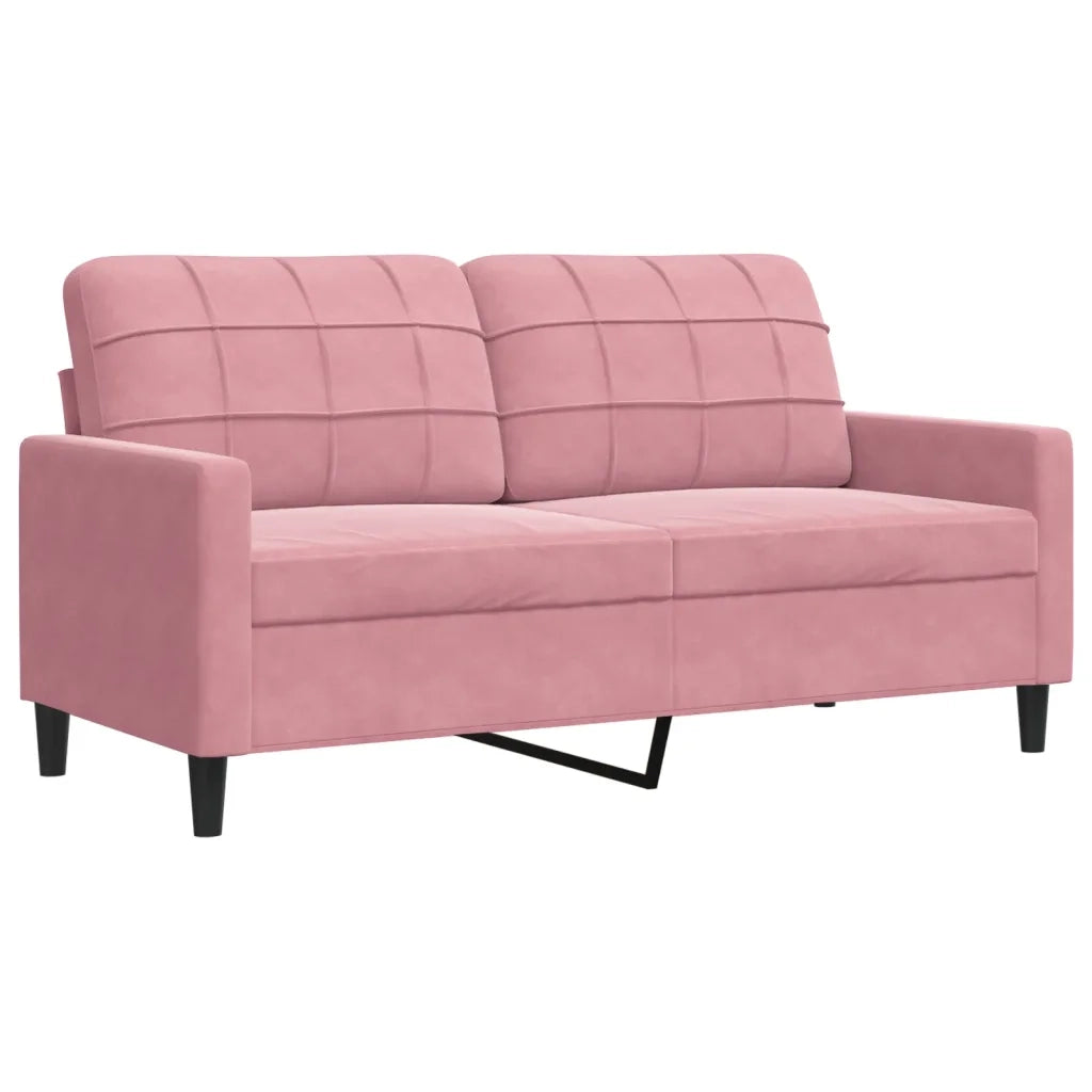 Divano a 2 Posti Rosa 140 cm in Velluto