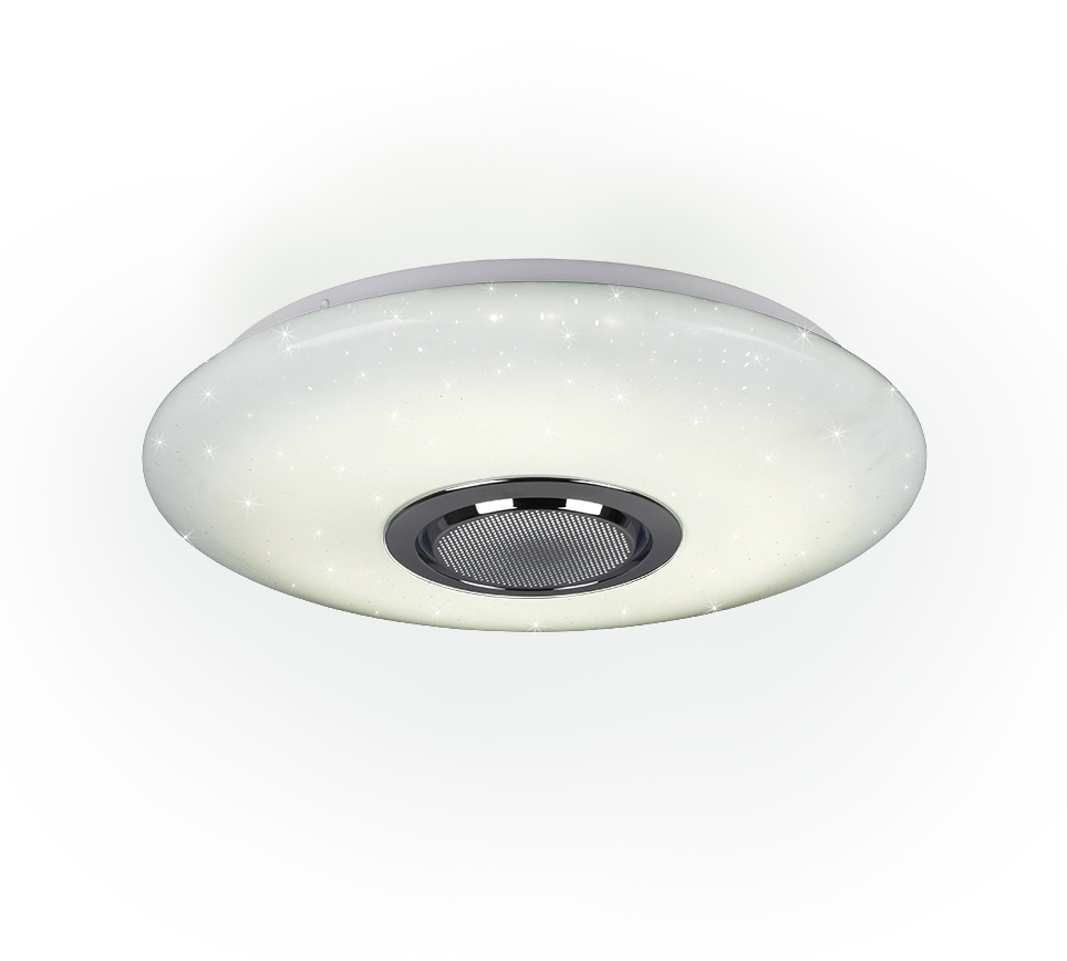 Plafoniera LED, plastica, bianco, 41x8,5x41 cm, Musica