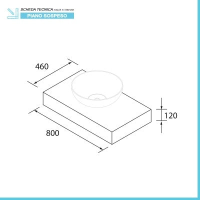 Mensolone bagno 80 cm sospeso in rovere bali - Sumo