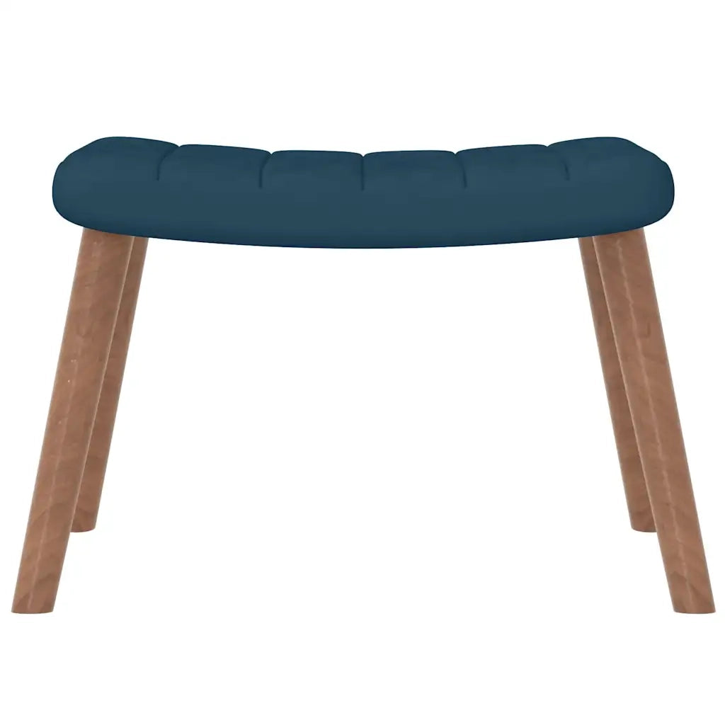 Poltrona a Dondolo con Poggiapiedi Blu in Velluto 327764