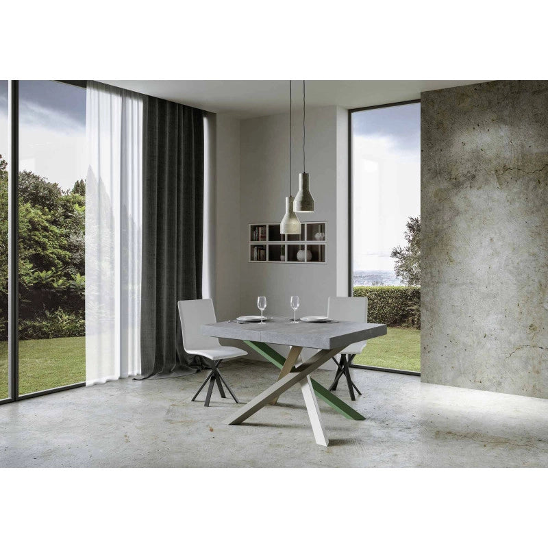 Tavolo allungabile 140/400x90 cm Volantis Premium telaio Multicolore 4/A - Cemento