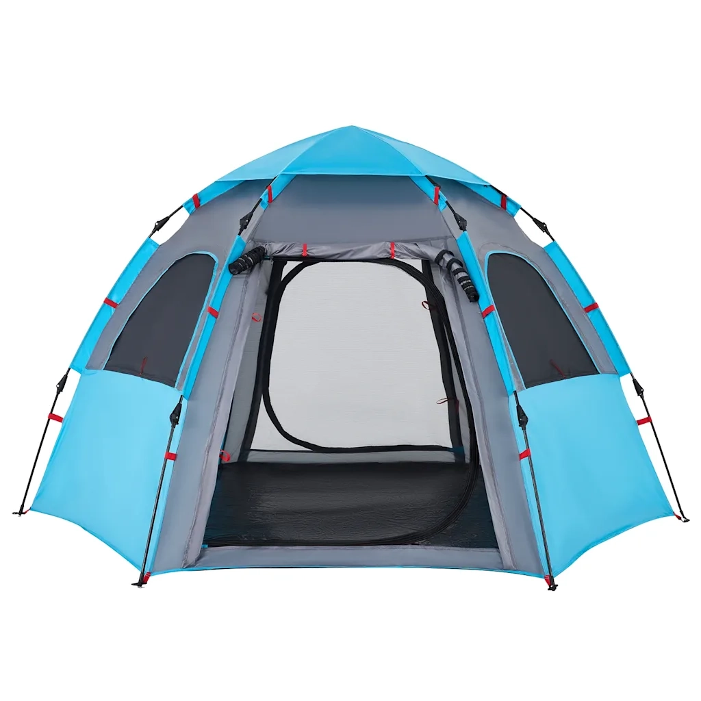 Tenda da Campeggio Cabina 4 Persone Blu a Rilascio Rapido 4005333