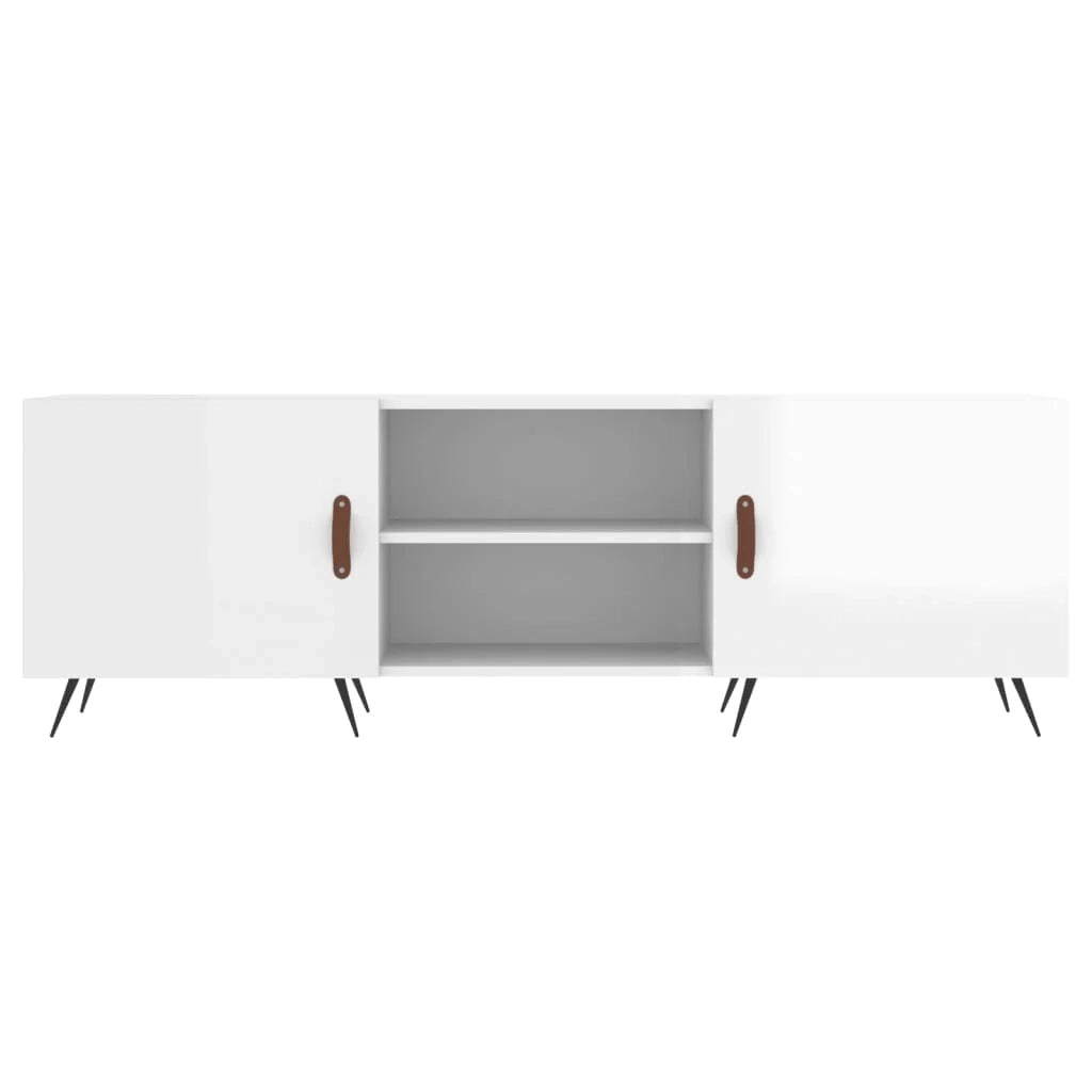 Mobile TV multimediale mensola TV mobile TV sala da pranzo soggiorno camera da letto finitura lucida 150 x 30 x 50 cm legno ingegnerizzato bianco 02_0027041
