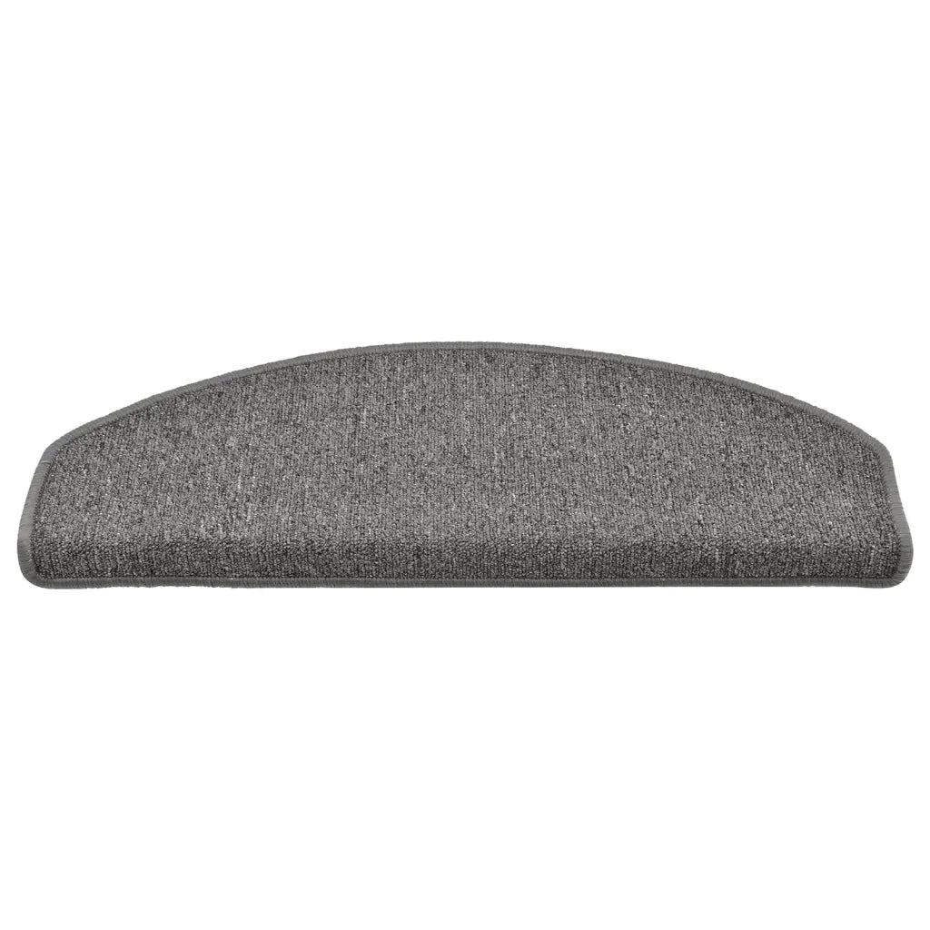 Tappetini per scale 15 pz 65x24x4 cm Grigio scuro Semicircolari Grandi 322369