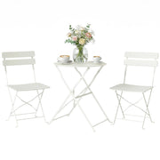 Set Tavolo e Sedie Pieghevoli da Esterno ¨C zephmum ¨C Grigio, Metallo, 80x80x75cm