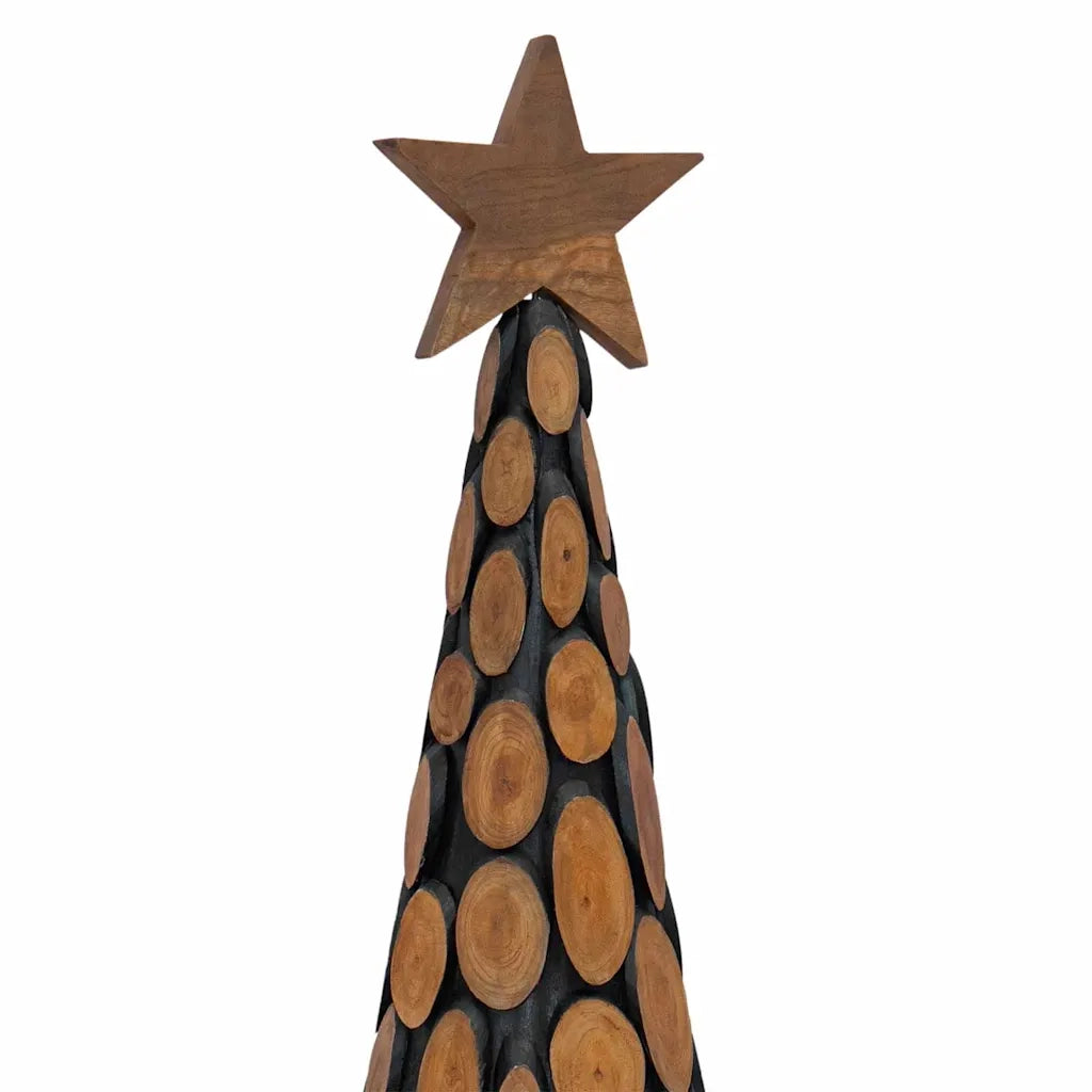 Albero di Natale | Decorazioni natalizie Marrone 120 cm Legno massello di teak