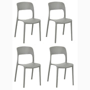 Set 4 Sedie Impilabili in polipropilene 83x56x46 cm Colore GRIGIO CHIARO Design Moderno VALENTINA