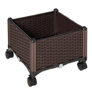 Easycomfort Fioriera da Esterno in Plastica con 4 Ruote e Disco Auto-Irrigante, 40x40x31.5cm