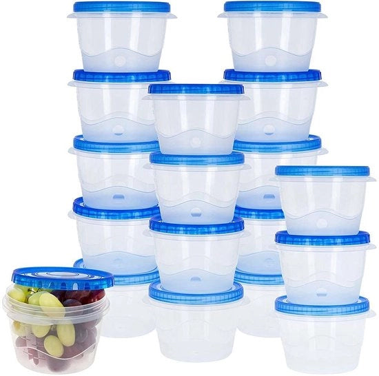Set di 3 contenitori di plastica per alimenti, 550 ml, colorati, rettangolari, chiusura a vite