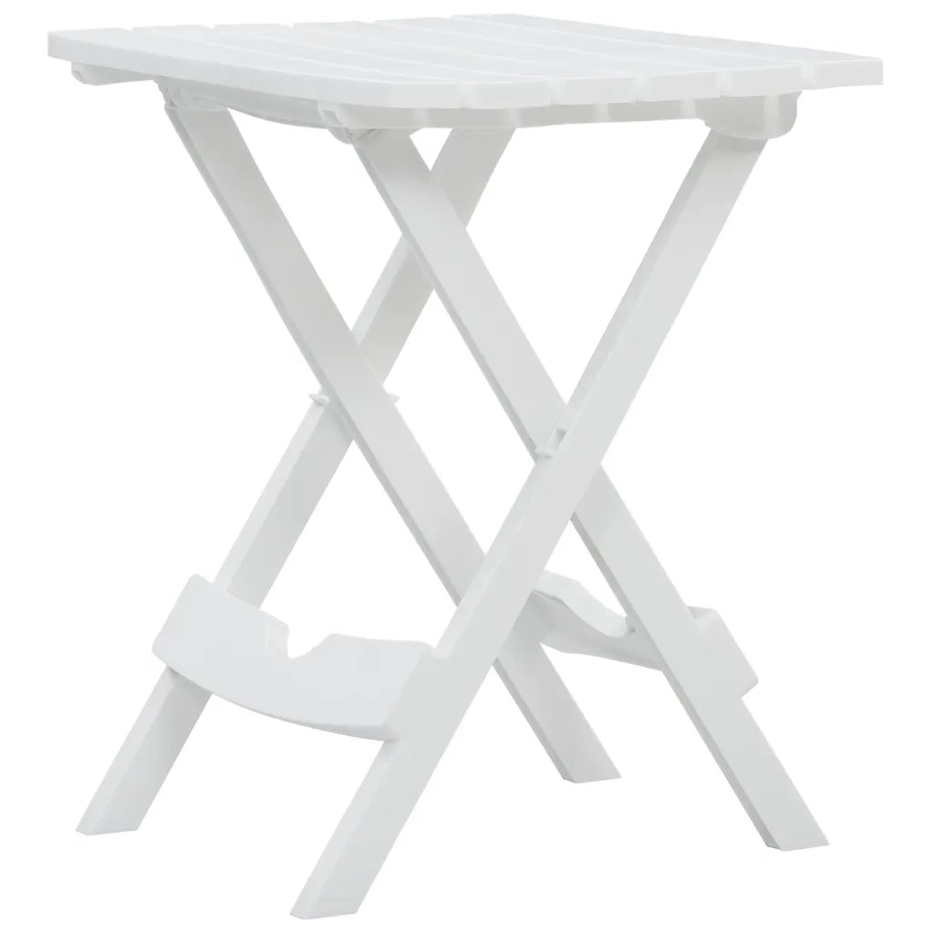 Tavolo da Giardino | Tavolino da esterno Pieghevole 45,5x38,5x50cm Bianco