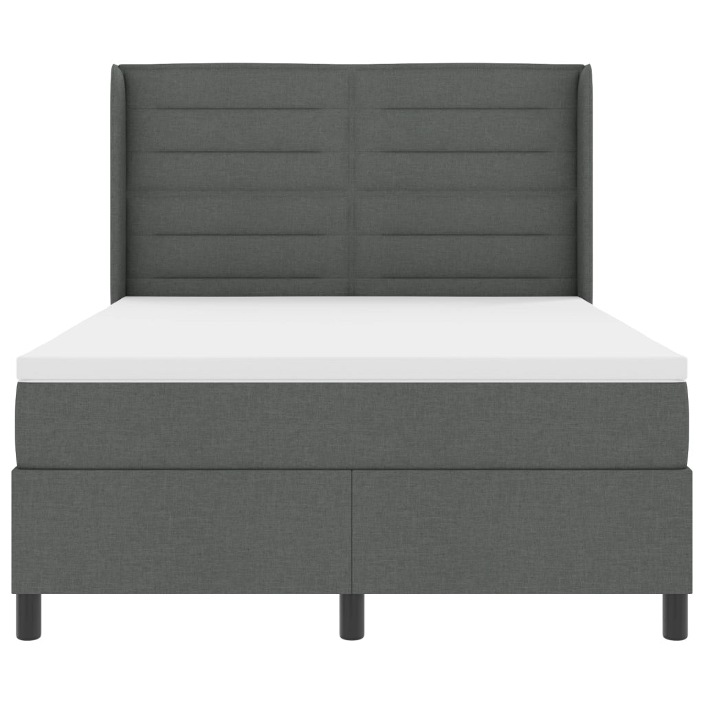 Letto a molle di vitaXL con materasso grigio scuro 160x200 cm in tessuto