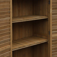 Armadio Porta Attrezzi da Giardino Impermeabile 3 Ripiani in Legno 87x46.5x160 cm