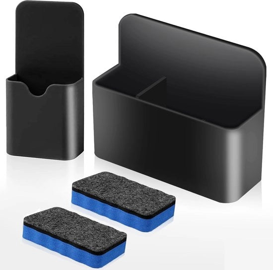 2-in-1 penne per magnetico con 2 cuscinetti, accessori per lavagna bianca, penne per magnetico per lavagne magnetiche in casa, in ufficio e a scuola (nero)