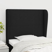 Testiera ad Orecchio-Testata con Orecchie Nera 93x23x118/128 cm in Tessuto 428251