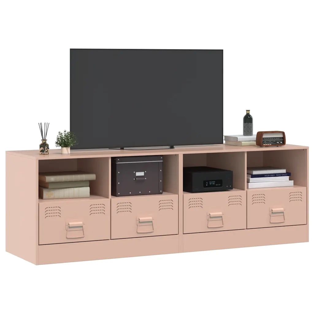 Mobili TV 2 pz Rosso 67x39x44 cm in Acciaio 841742
