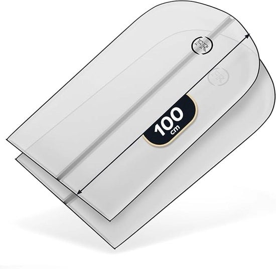 2 x Sacchi per abbigliamento premium con cerniera - Sacchetto trasparente per abiti, camicie e simili - Sacchi per abbigliamento resistenti al calore, ademanti e impermeabili - Sacchi per protezione abbigliamento - Dimensioni: 100x60cm