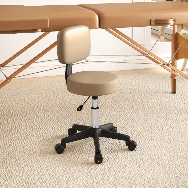 Chaise de bureau girevole con schienale ergonomico e altezza regolabile 5 rotelle in ecopelle marrone per salone