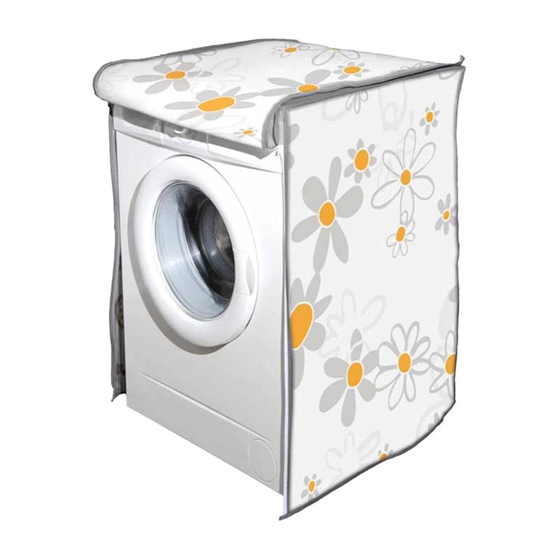 COPRILAVATRICE IN TESSUTO CON CHIUSURA ZIP, FANTASIA MARGHERITA, DIMENSIONI 60X60X80 H CM