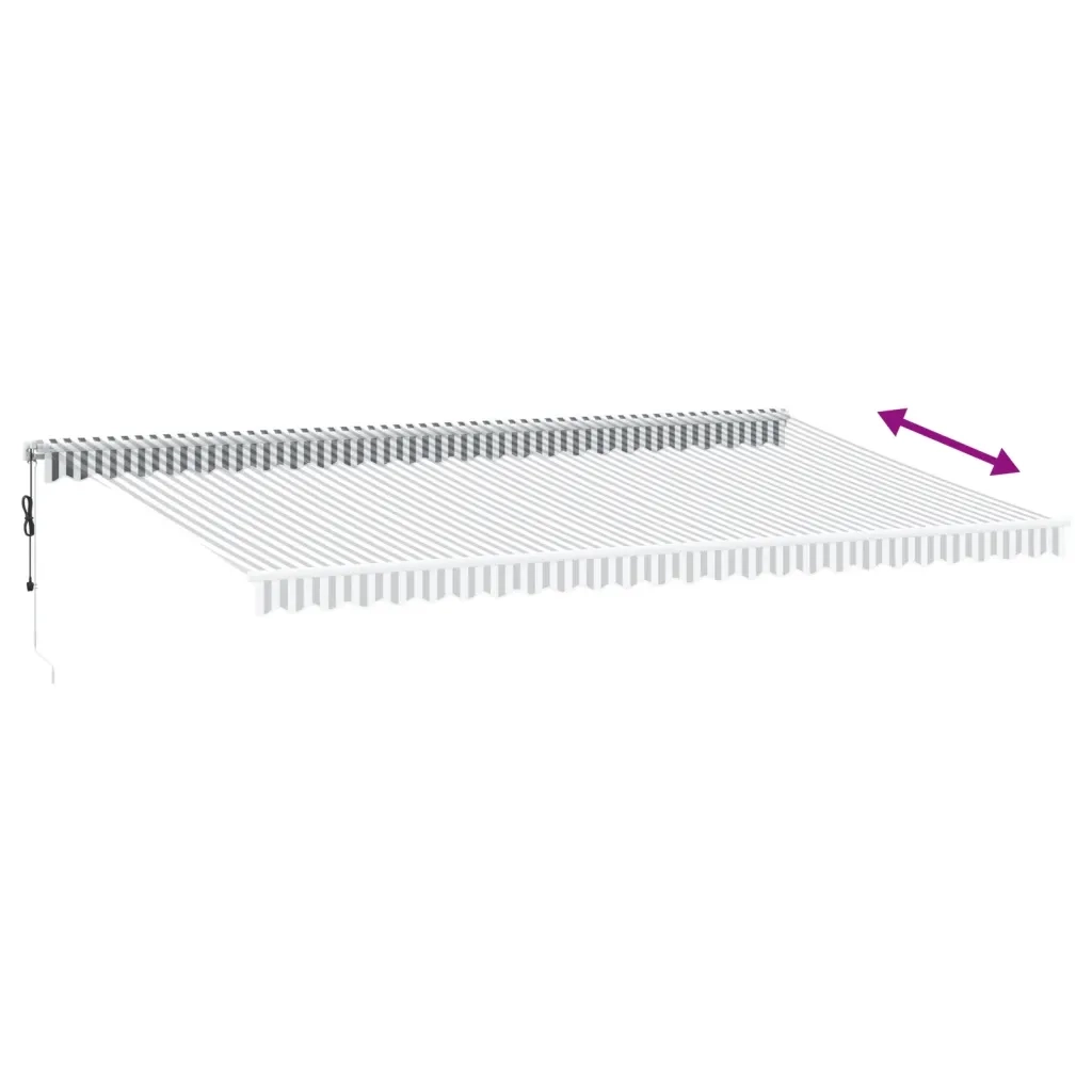 Tenda Retrattile Automatica LED Antracite e Bianco 600x350 cm 3215807