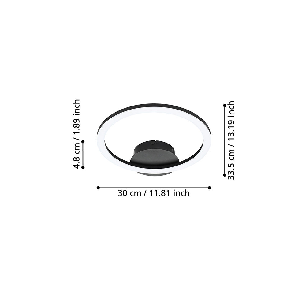 Plafoniera Moderna Parrapos-Z Led Acciaio Nero