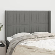 Testiera ad Orecchio-Testata con Orecchie GrigioScuro 147x16x118/128cm inTessuto 808463