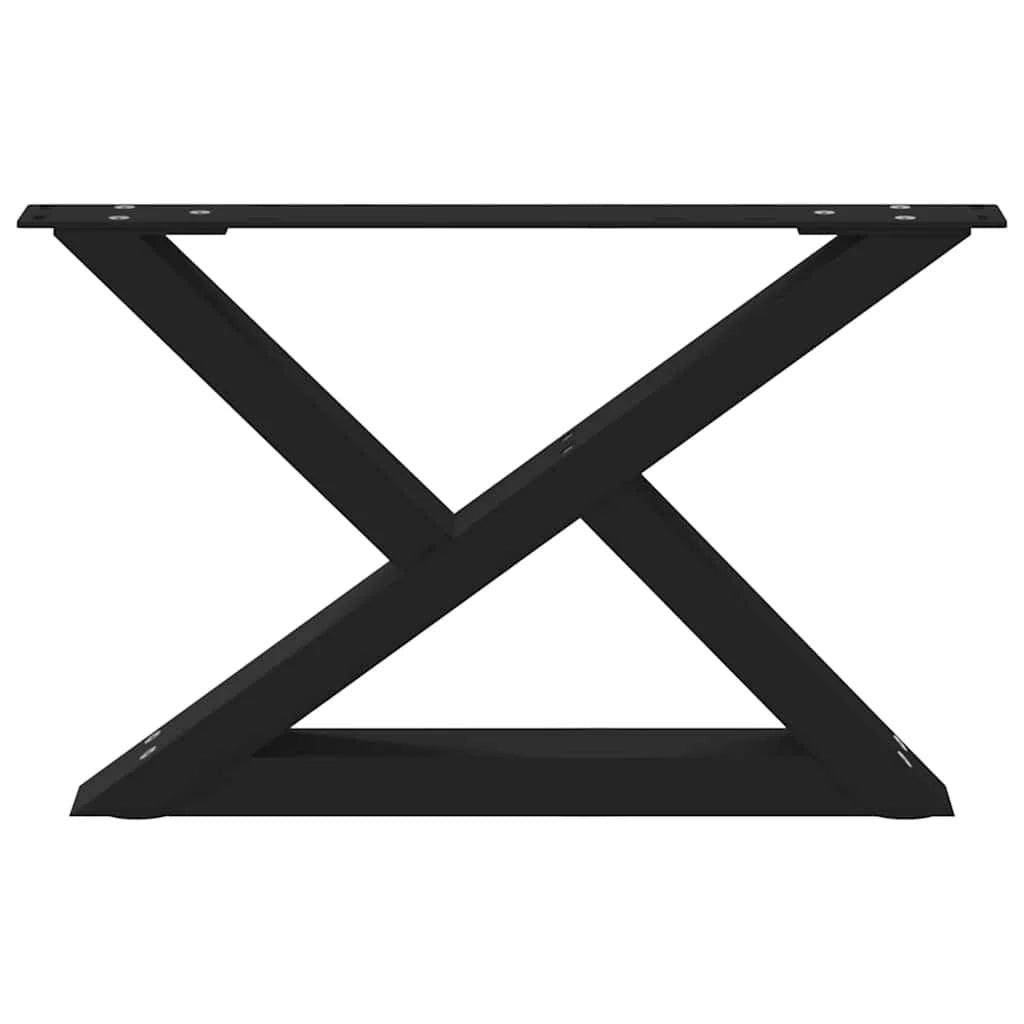 Set di 2 gambe per tavolino da caffè moderne regolabili 50 x 30 cm design geometrico in acciaio nero 02_0056970