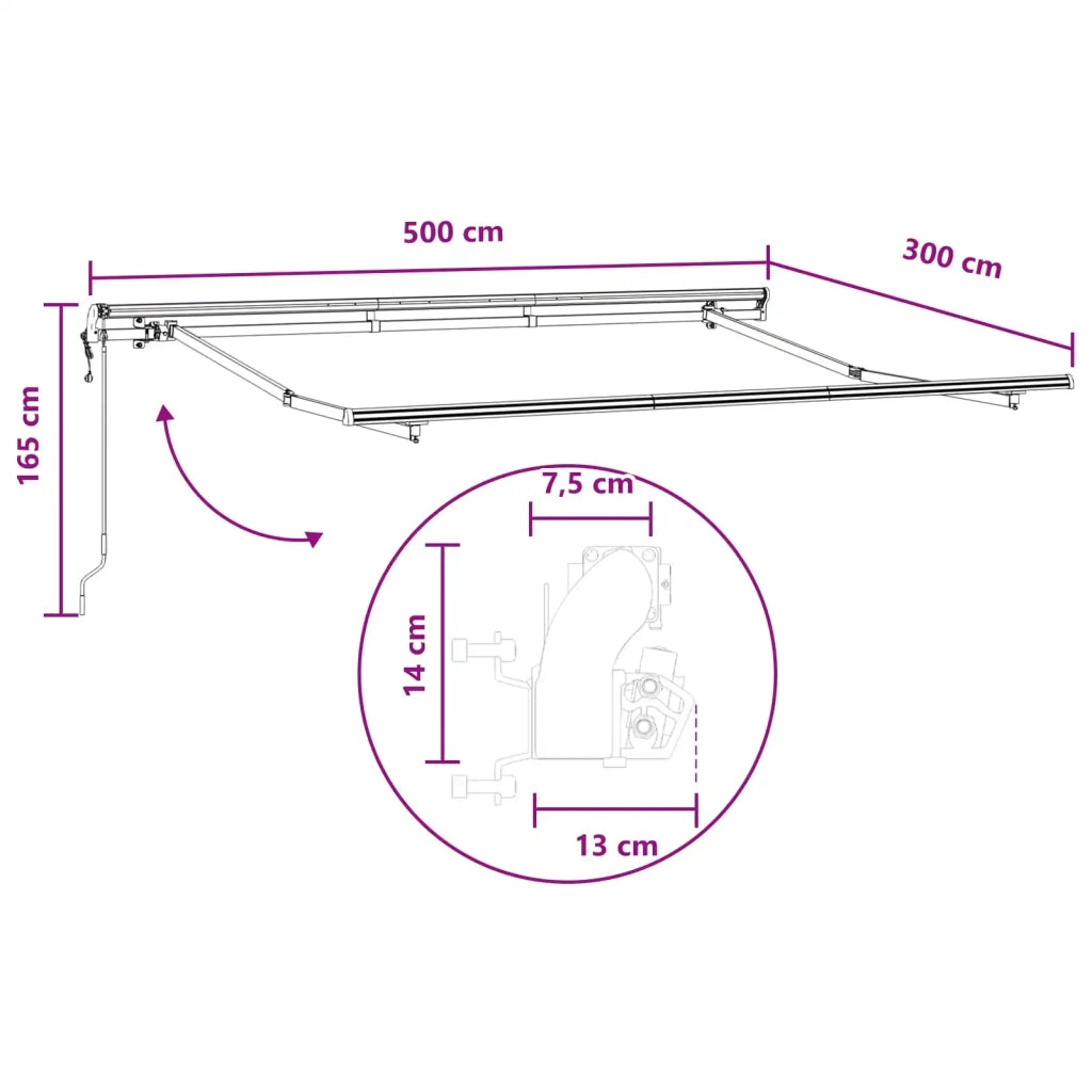 Tenda retrattile Tortora 500 × 300 cm 3426329