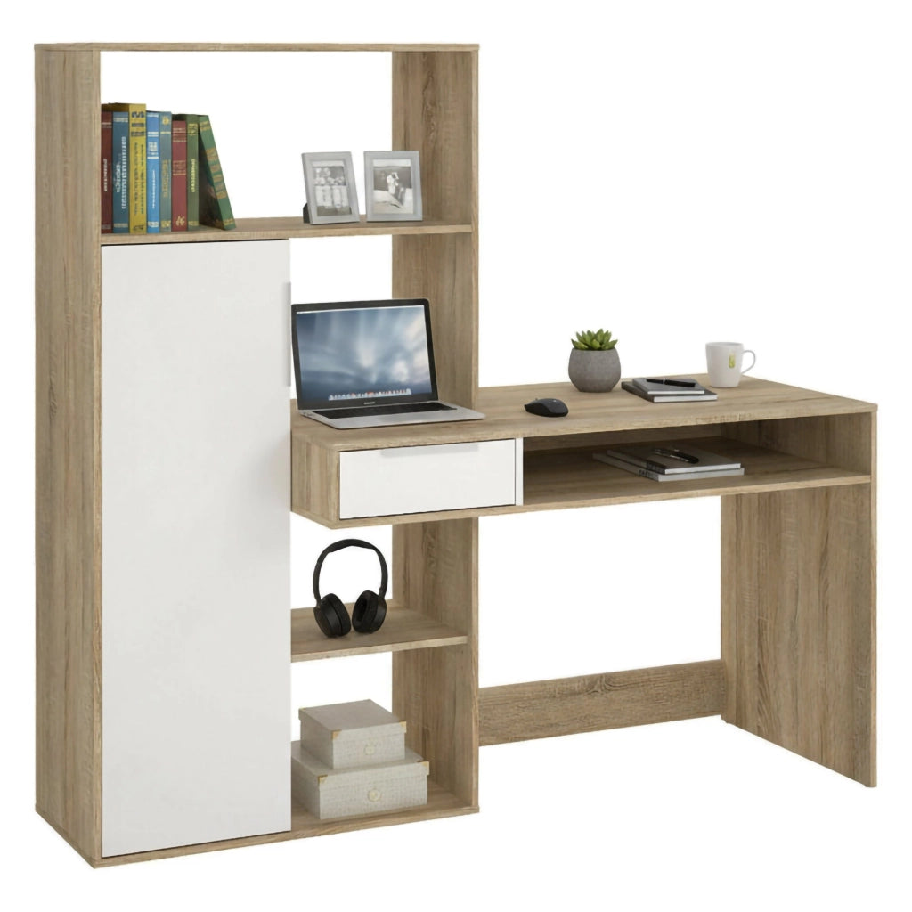 Annalou, Scrivania un Cassetto, 60.35x162.8x155.4h cm Bianco