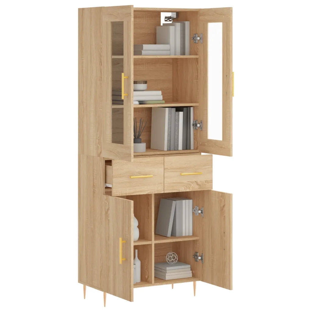 Credenza Rovere Sonoma 69,5x34x180 cm in Legno Multistrato 3198524