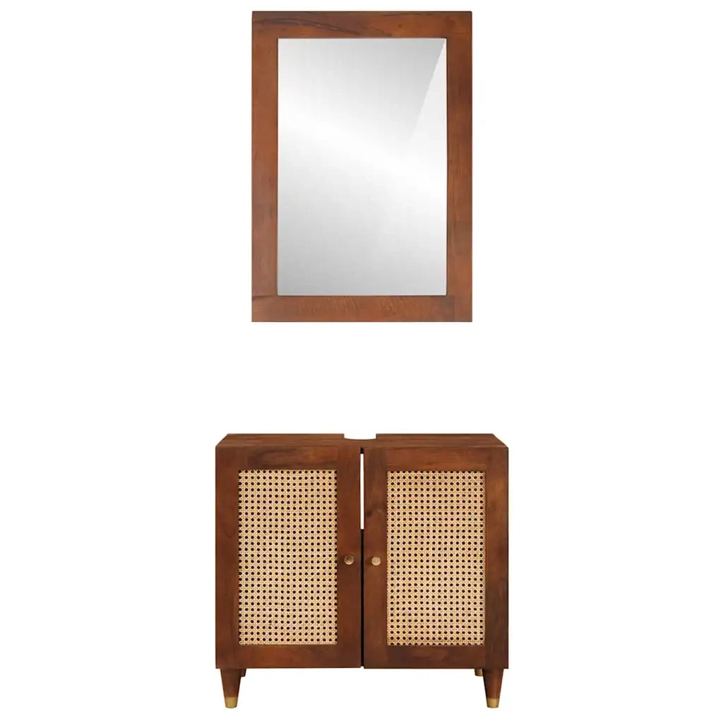 Mobili da bagno 2 pcs 62 x 33 x 58 cm Legno di mango massello