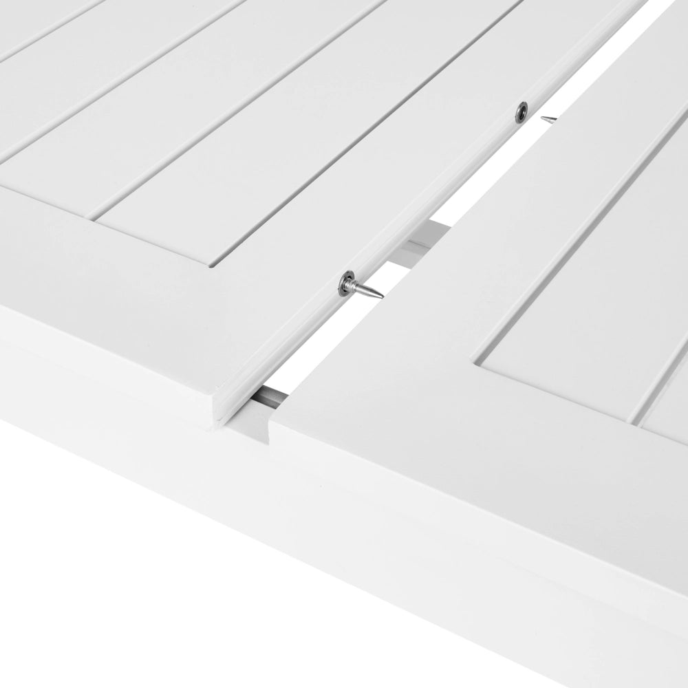 Tavolo da giardino allungabile in alluminio bianco 180/240 x 90 cm Arredo esterno