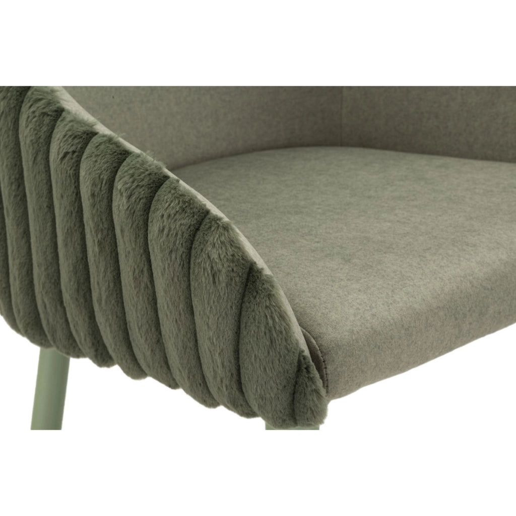 Set di 2 Sgabelli Alti VKH882, Verde, Poliestere, 52x46x111 cm