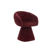 Poltrona girevole 180° in tessuto di cotone, bordeaux