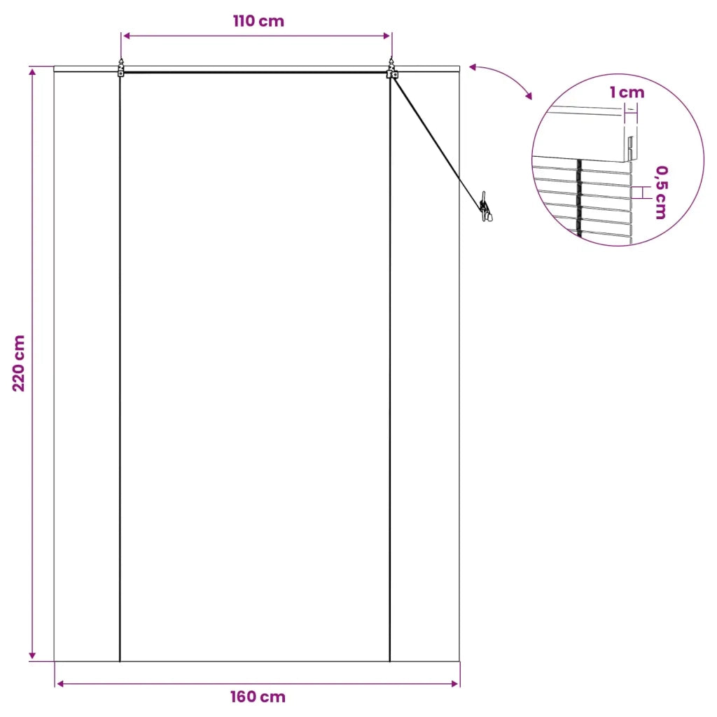 Tenda a rullo Naturale 160 x 220 cm Bambù 42039757