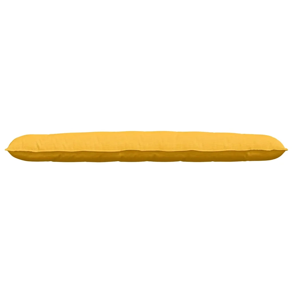 Cuscino per Schiena Giallo Chiaro 200 x 50 cm Tessuto in Cords 42015000
