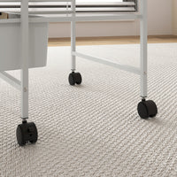 Carrello Multiuso con 3 Cestini Estraibili e Ruote 40,8x33,5x60,5 cm in Acciaio e PP Bianco