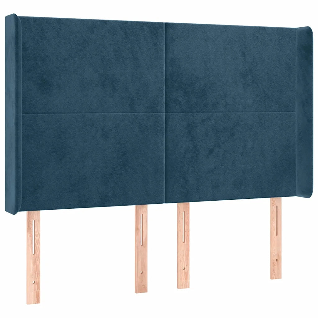 Testiera a LED Blu Scuro 147x16x118/128 cm in Velluto 3123820