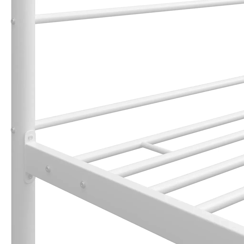 Letto a Baldacchino Bianco in Metallo 90x200 cm