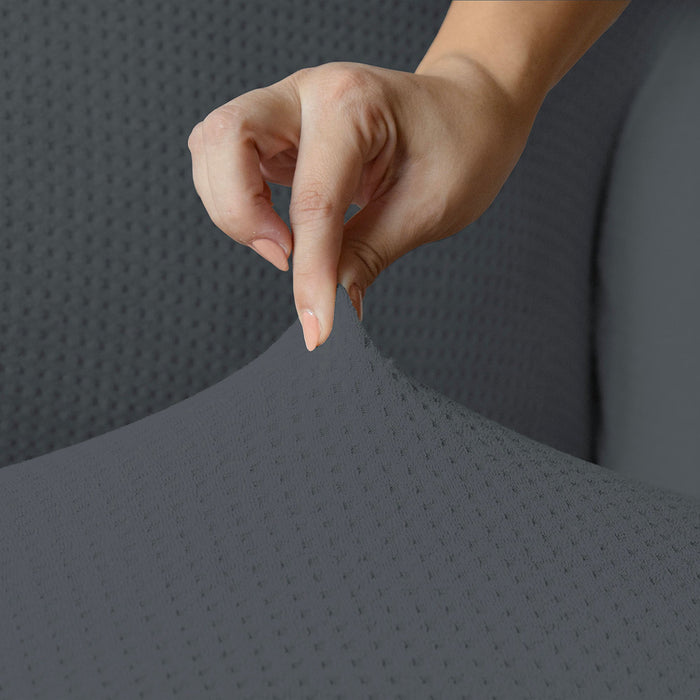 Copridivano Elasticizzato 2 Posti in Poliestere Iris Grigio Scuro