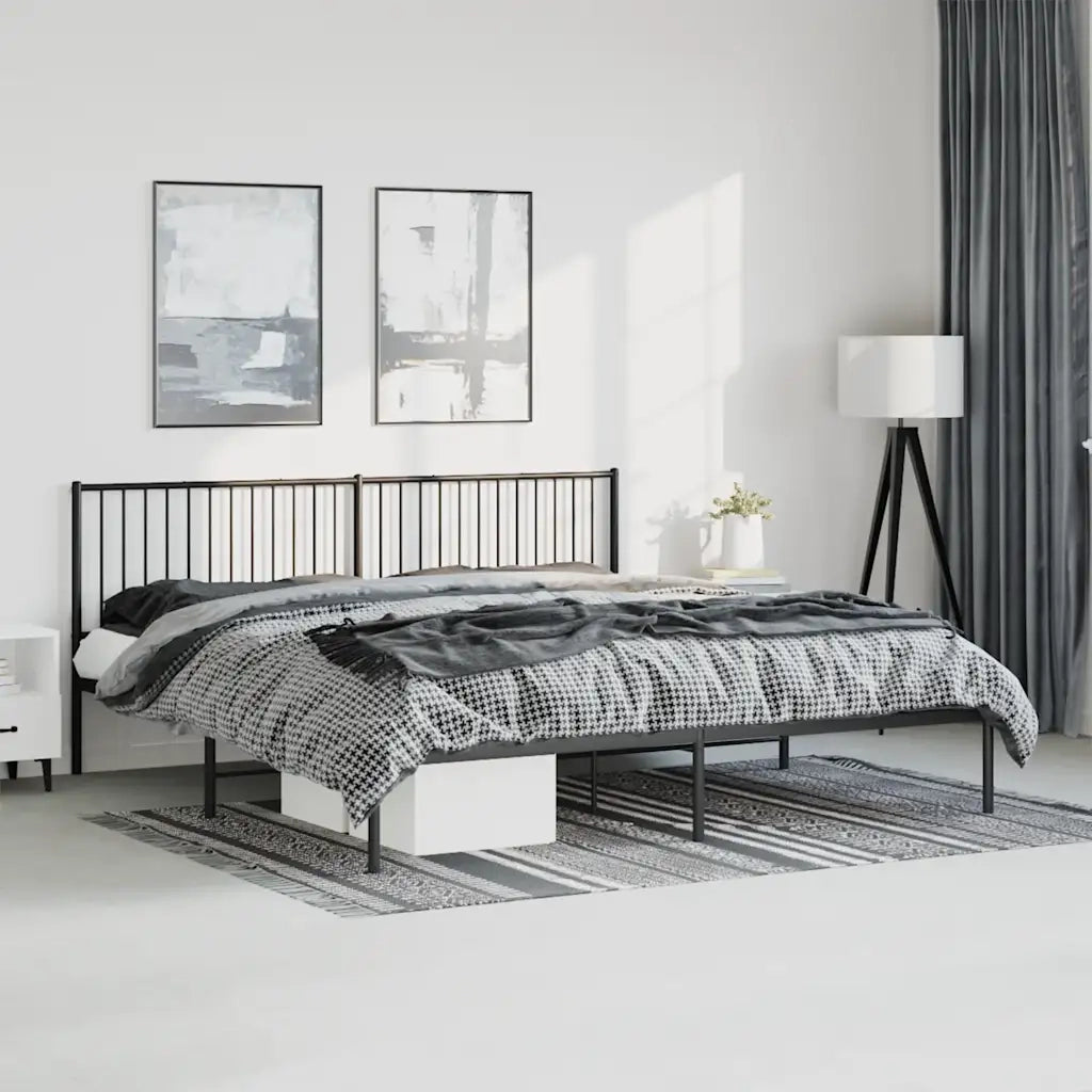 Giroletto con Testiera in Metallo Nero 193x203 cm