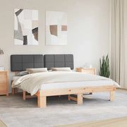 Letto con Testiera Rivestita Grigio scuro 200 x 200 cm