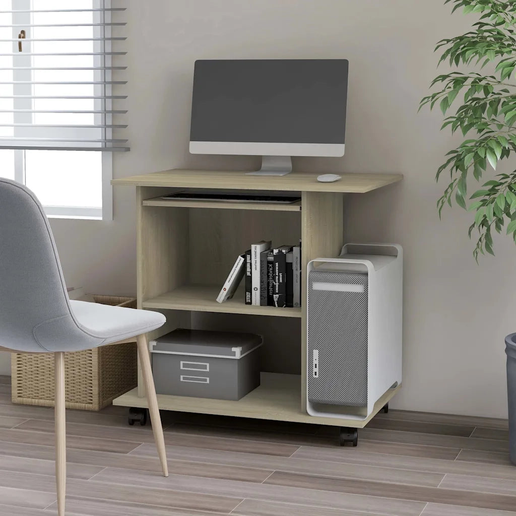 Scrivania Computer Rovere Sonoma 80x50x75 cm Legno Multistrato 802897