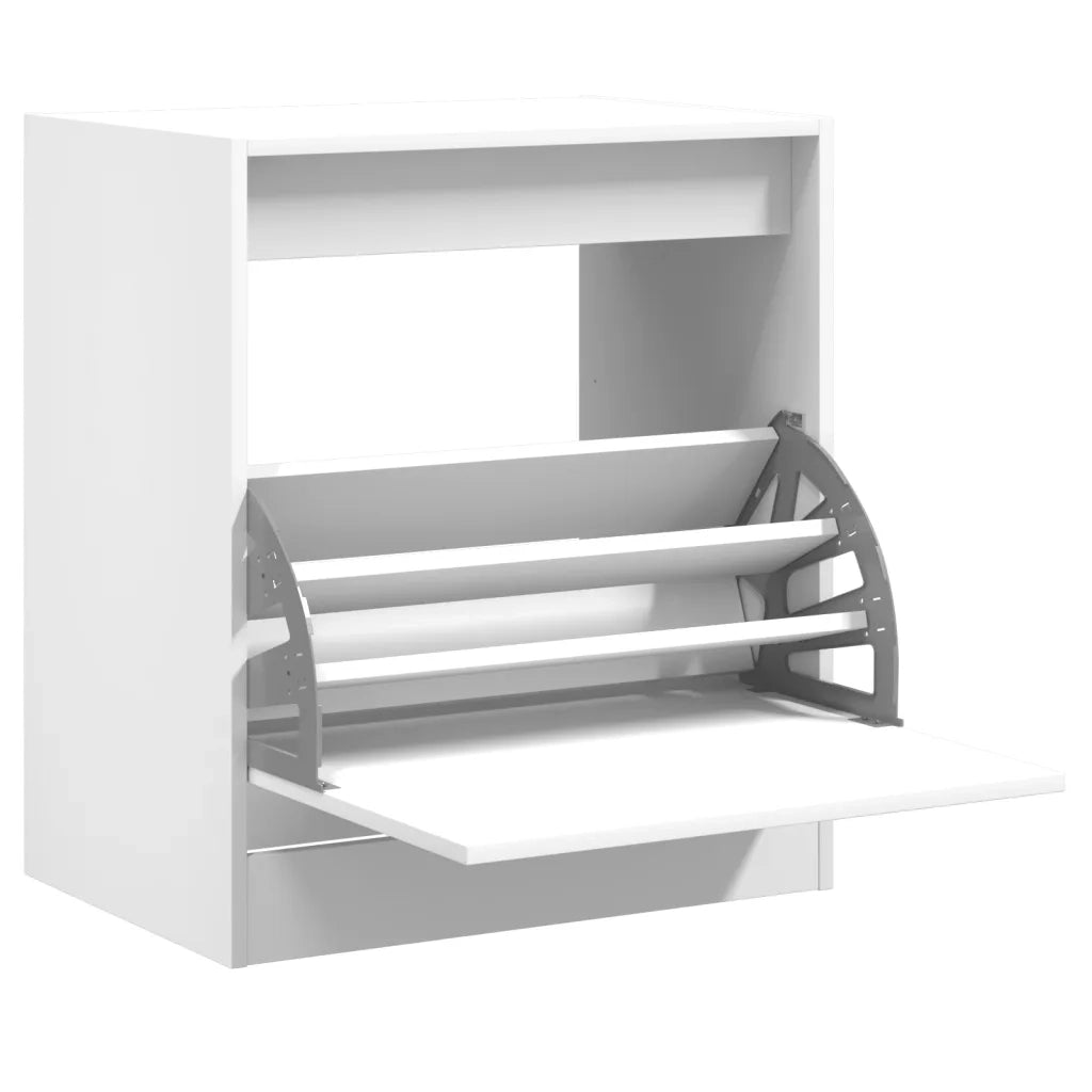 Scarpiera-Scaffale per scarpe Bianca 60x42x69 cm in Legno Multistrato