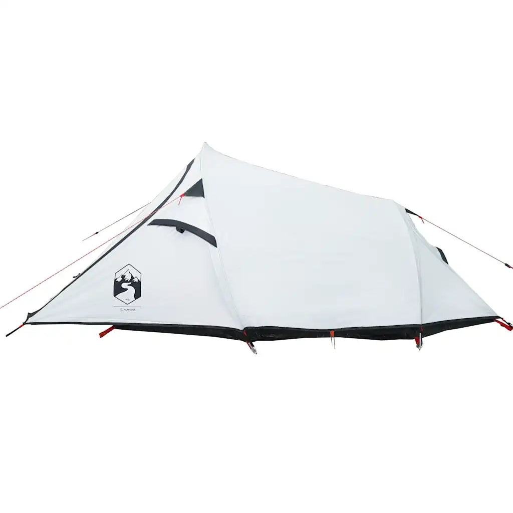 Tenda Campeggio a Tunnel 3 Persone Bianca Tessuto Impermeabile 94603