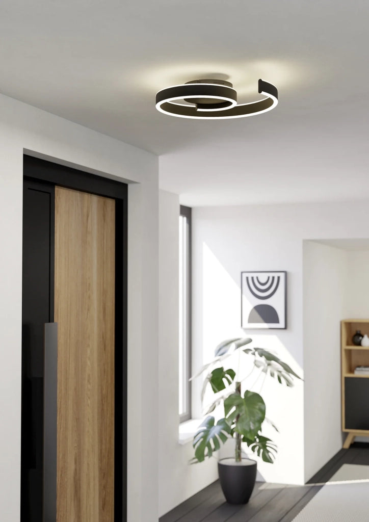 Plafoniera Moderna Andabaia-Z Alluminio Nero Plastiche Bianche Led 37W 4450Lm