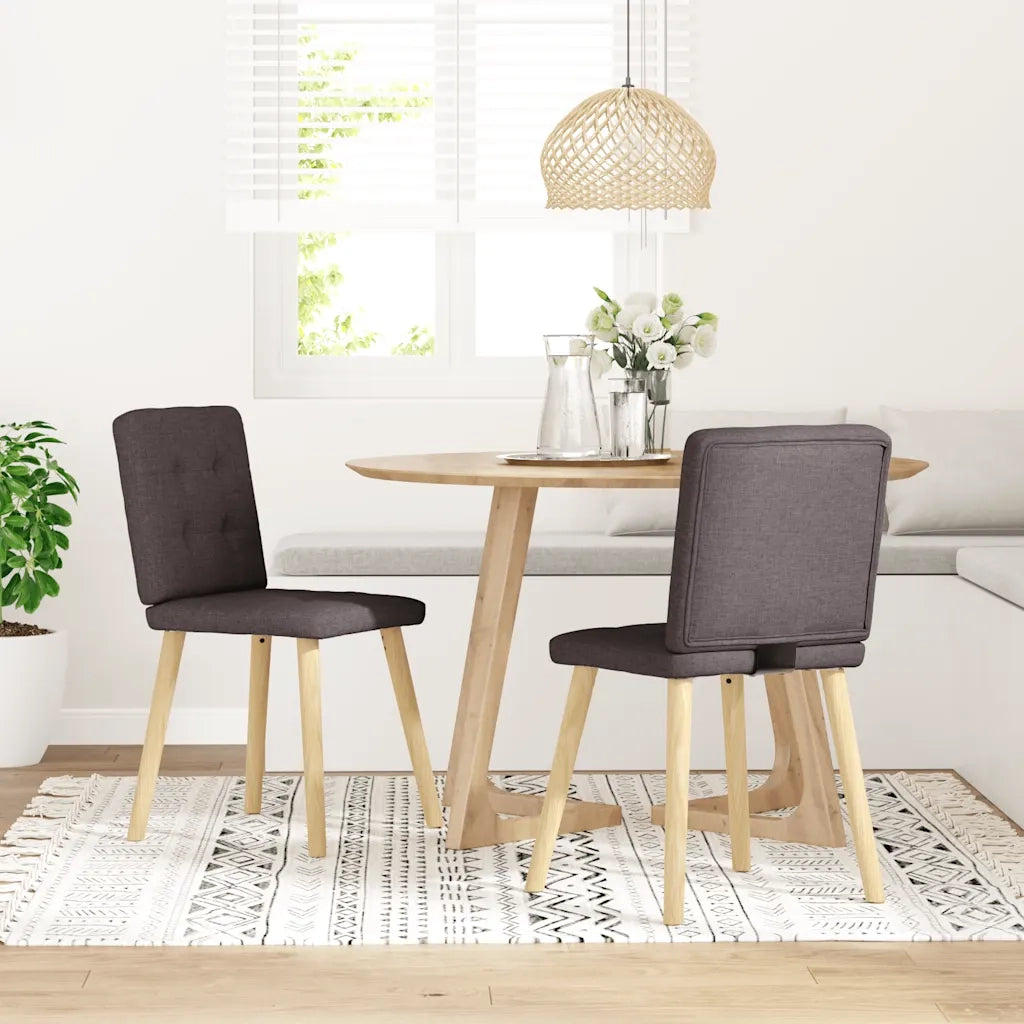 Sedie da Pranzo 2 pz Marrone Scuro in Tessuto 4101072