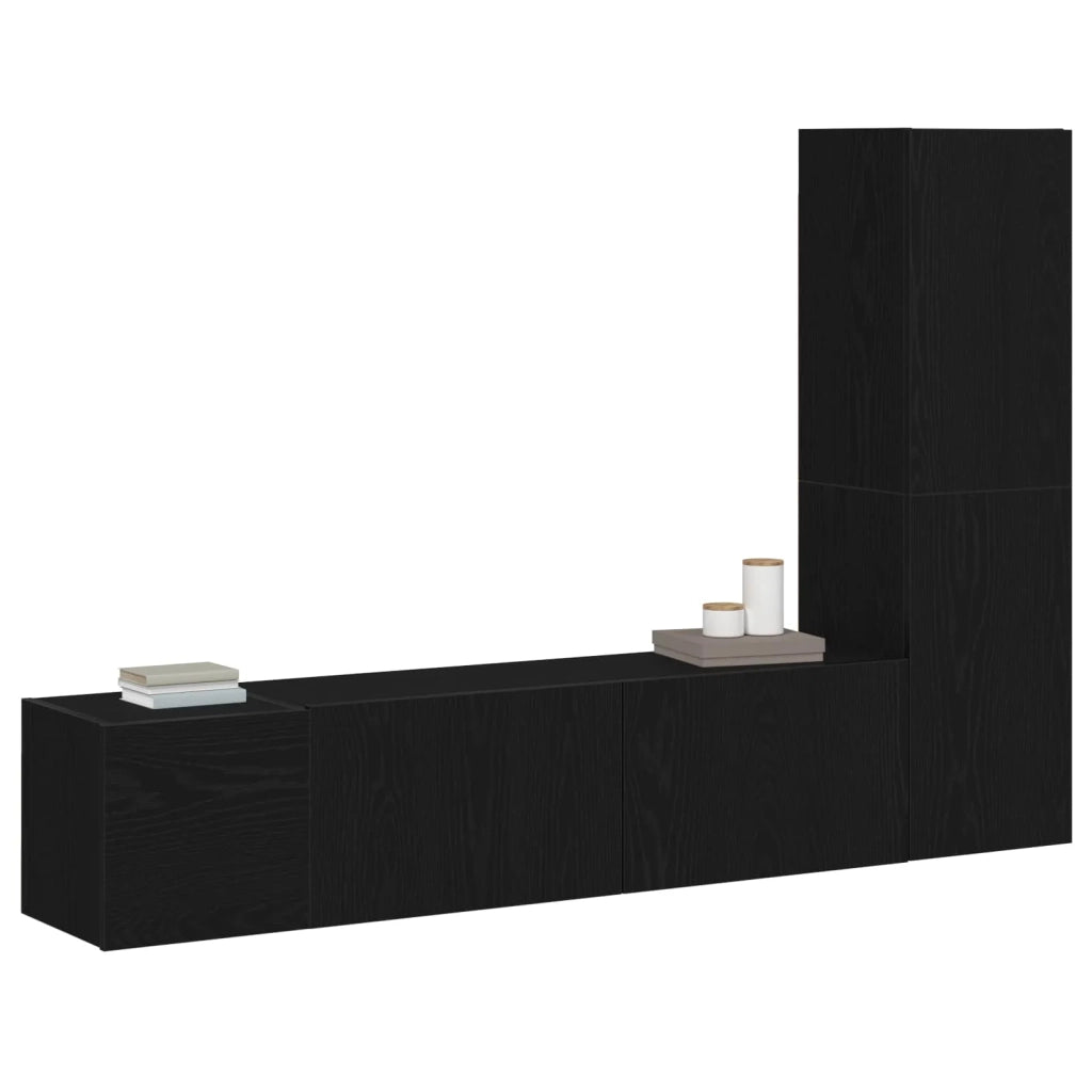 Set mobile TV 4 pcs Rovere Nero 130,5 x 30 x 140 cm 3333052