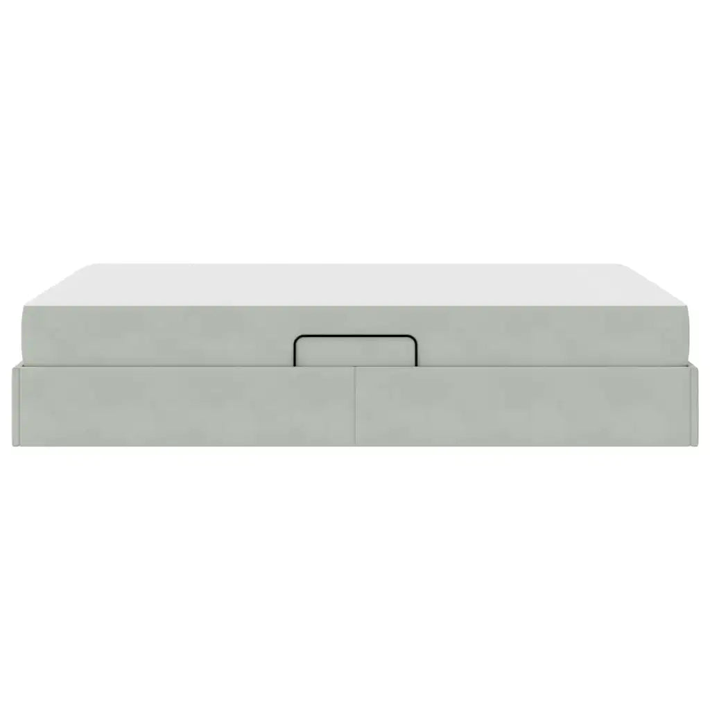 Letto con contenitore e materasso Grigio chiaro 120 x 200 cm