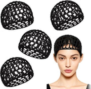 4 set di retine per dormire, retine a maglia con chiusura a vite per protezione dei capelli e dei parrucche, cuffia da sonno in seta di cotone per signore, retine riciclabili per protezione dei capelli ondulati e lisci e dei parrucche